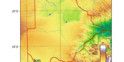 Harta e Botsvana fizike