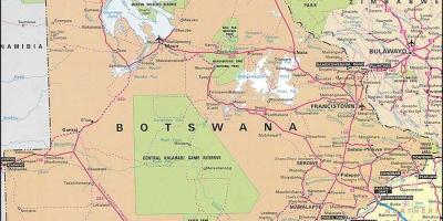 Harta e Botsvana hartë me distanca të