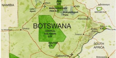 Harta e Botsvana lojë rezervat