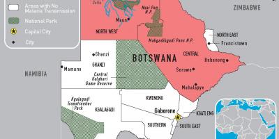 Harta e Botsvana malaria